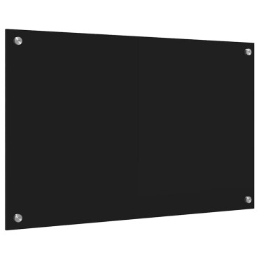 vidaXL Πλάτη κουζίνας Μαύρο 80 x 50 cm σκληρυμένο γυαλί