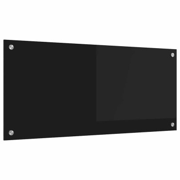 vidaXL Πλάτη κουζίνας Μαύρο 90 x 40 cm σκληρυμένο γυαλί