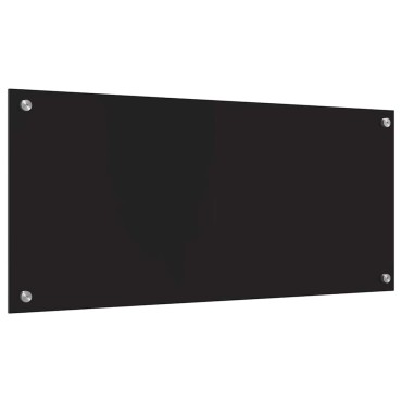 vidaXL Πλάτη κουζίνας Μαύρο 90 x 40 cm σκληρυμένο γυαλί