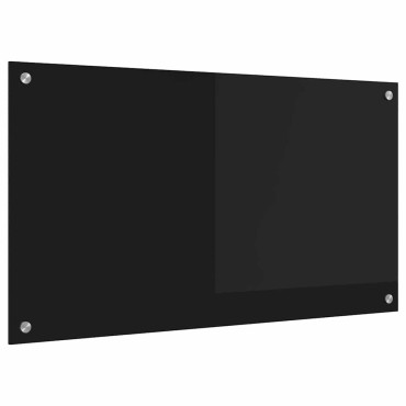 vidaXL Πλάτη κουζίνας Μαύρο 90 x 50 cm σκληρυμένο γυαλί