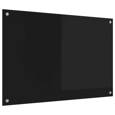 vidaXL Πλάτη κουζίνας Μαύρο 90 x 60 cm σκληρυμένο γυαλί