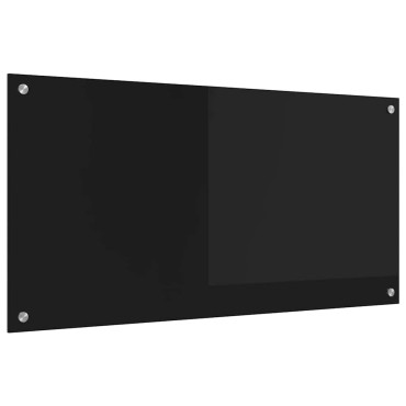vidaXL Πλάτη κουζίνας Μαύρο 100 x 50 cm σκληρυμένο γυαλί