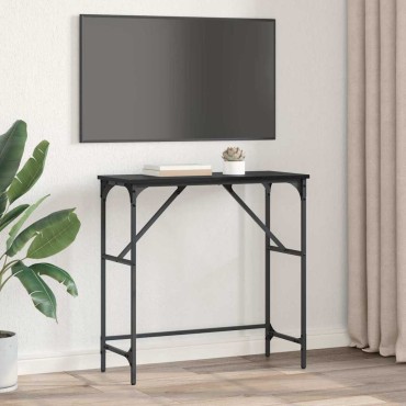 vidaXL Τραπέζι κονσόλας Μαύρη Οξυά 75x32x75cm Επεξεργασμένο Ξύλο 1 τεμ.