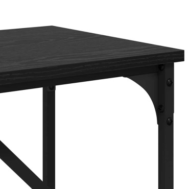 vidaXL Τραπέζι κονσόλας Μαύρη Οξυά 75x32x75cm Επεξεργασμένο Ξύλο 1 τεμ.