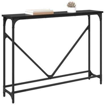 vidaXL Τραπέζι κονσόλας Μαύρη Οξυά 102x23x75cm Επεξεργασμένο Ξύλο 1 τεμ.