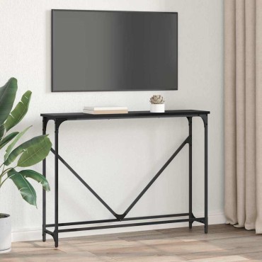vidaXL Τραπέζι κονσόλας Μαύρη Οξυά 102x23x75cm Επεξεργασμένο Ξύλο 1 τεμ.