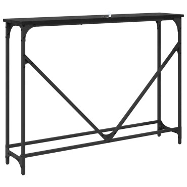 vidaXL Τραπέζι κονσόλας Μαύρη Οξυά 102x23x75cm Επεξεργασμένο Ξύλο 1 τεμ.