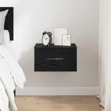 vidaXL Κομοδίνο Μαύρη δρυς 35x35x20cm Επεξεργασμένο Ξύλο 1 τεμ.