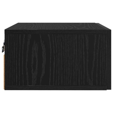 vidaXL Κομοδίνο Μαύρη δρυς 35x35x20cm Επεξεργασμένο Ξύλο 1 τεμ.