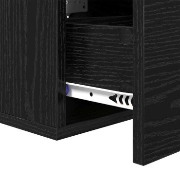 vidaXL Κομοδίνο Μαύρη δρυς 35x35x20cm Επεξεργασμένο Ξύλο 1 τεμ.