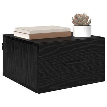 vidaXL Κομοδίνο Μαύρη δρυς 35x35x20cm Επεξεργασμένο Ξύλο 1 τεμ.