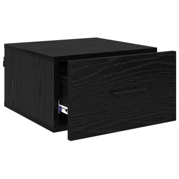 vidaXL Κομοδίνο Μαύρη δρυς 35x35x20cm Επεξεργασμένο Ξύλο 1 τεμ.