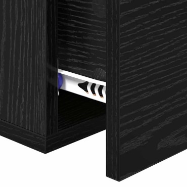 vidaXL Κομοδίνο Μαύρη δρυς 35x35x20cm Επεξεργασμένο Ξύλο 1 τεμ.