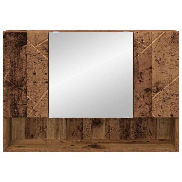 vidaXL Ντουλάπα Καθρέφτη Παλιό ξύλο 80x17x55cm Επεξεργασμένο ξύλο 1 τεμ.