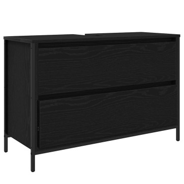 vidaXL Σετ Επίπλων Μπάνιου 3 τεμ. Μαύρη Οξυά 90x34,5x60 εκ