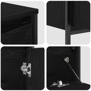 vidaXL Σετ Επίπλων Μπάνιου 3 τεμ. Μαύρη Οξυά 90x34,5x60 εκ