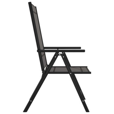 vidaXL Πτυσσόμενες Καρέκλες 6 τεμ. Textilene Μαύρες 54x73x107cm