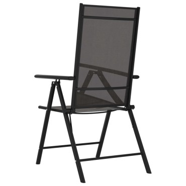 vidaXL Πτυσσόμενες Καρέκλες 6 τεμ. Textilene Μαύρες 54x73x107cm