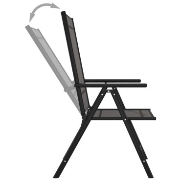 vidaXL Πτυσσόμενες Καρέκλες 6 τεμ. Textilene Μαύρες 54x73x107cm