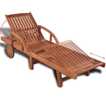 vidaXL Ξαπλώστρα από Μασίφ Ξύλο Ακακίας 200x68x30cm 1 τεμ.