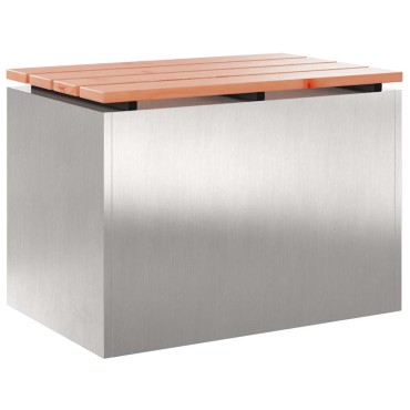 vidaXL Παγκάκι κήπου Ασημί 60x40x43cm Ανοξείδωτο ατσάλι 1 τεμ.