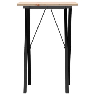 vidaXL Τραπέζι Τραπεζαρίας Πλαίσιο Χ50x50x75cm Μασίφ Πεύκο/Ατσάλι 1 τεμ.
