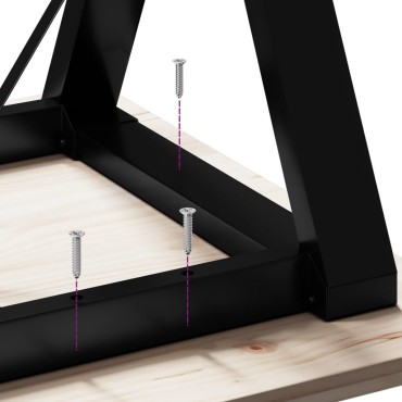 vidaXL Τραπέζι Τραπεζαρίας Πλαίσιο Υ50x50x75cm Μασίφ Πεύκο/Ατσάλι 1 τεμ.