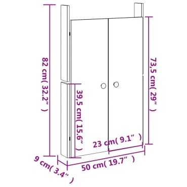 vidaXL Πόρτες Κουζίνας Εξ. Χώρου MEPPEL 2 τεμ. 50x9x82 εκ. Μασίφ Πεύκο