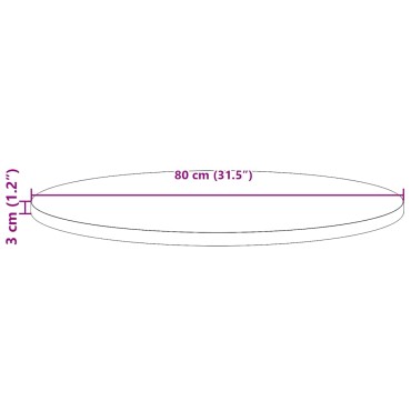 vidaXL Επιφάνεια Τραπεζιού Στρογγυλή 80x3cm από Μασίφ Ξύλο Πεύκου 1 τεμ.