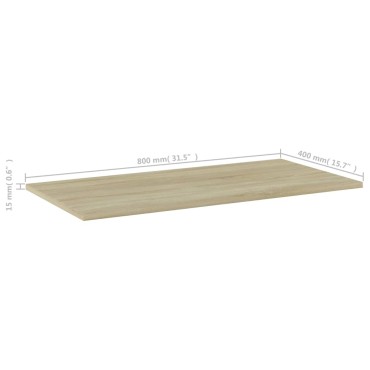 vidaXL Ράφια Βιβλιοθήκης 4 τεμ. Sonoma Δρυς 80x40x1,5cm Μοριοσανίδα