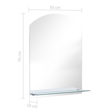 vidaXL Καθρέφτης Τοίχου με Ράφι 50 x 70 εκ. από Ψημένο Γυαλί
