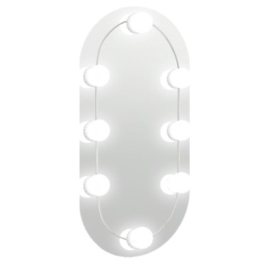 vidaXL Καθρέφτης με Φώτα LED 40x20 εκ. Γυαλί Οβάλ