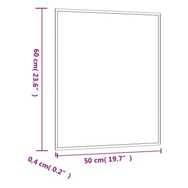 vidaXL Καθρέφτης Επιτοίχιος Ορθογώνιος 50 x 60 εκ.