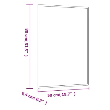 vidaXL Καθρέφτης Επιτοίχιος Ορθογώνιος 50 x 80 εκ.