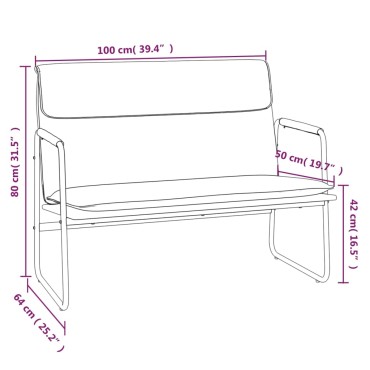 vidaXL Πάγκος Σκούρο Γκρι 100x64x80cm Υφασμάτινος 1 τεμ.