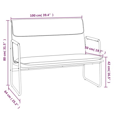 vidaXL Πάγκος Κρεμ 100x64x80cm Υφασμάτινος 1 τεμ.