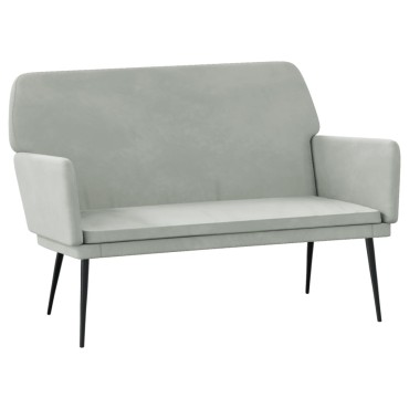 vidaXL Πάγκος Ανοιχτό Γκρι 108x79x79cm Βελούδινος 1 τεμ.