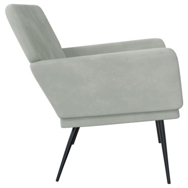 vidaXL Πάγκος Ανοιχτό Γκρι 108x79x79cm Βελούδινος 1 τεμ.