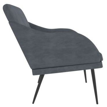 vidaXL Πάγκος Σκούρο Γκρι 110x76x80cm Βελούδινος 1 τεμ.