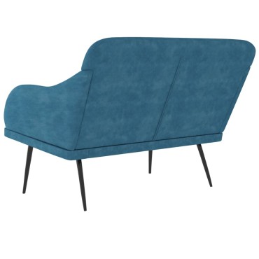 vidaXL Πάγκος Μπλε 110x76x80cm Βελούδινος 1 τεμ.