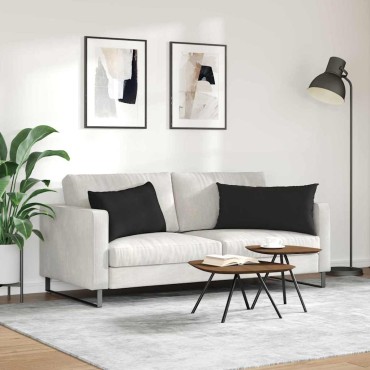vidaXL Μαξιλάρι Καναπέ 2 τμχ. ύφασμα Μαύρο 80x40cm