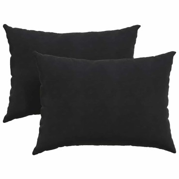 vidaXL Μαξιλάρι Καναπέ 2 pcs Μαύρο 70x50cm Υφασμάτινο Κορντουρά