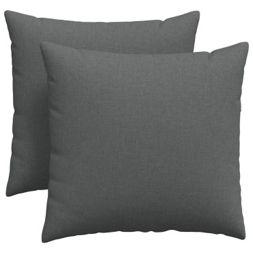 vidaXL Μαξιλάρι Καναπέ 2 pcs ύφασμα Σκούρο Γκρι 45x45cm