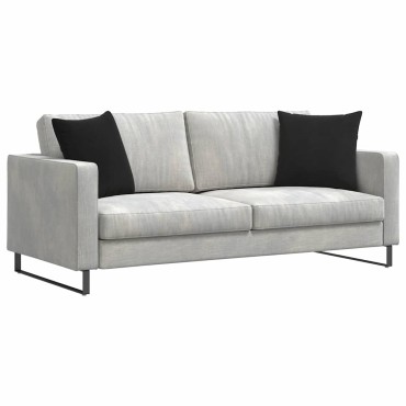vidaXL Μαξιλάρι Καναπέ 2 pcs Μαύρο 45x45cm Υφασμάτινο Κορντουρά
