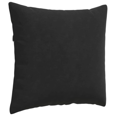 vidaXL Μαξιλάρι Καναπέ 2 pcs Μαύρο 45x45cm Υφασμάτινο Κορντουρά