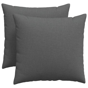 vidaXL Μαξιλάρι Καναπέ 2 τμχ. ύφασμα Σκούρο Γκρι 50x50cm