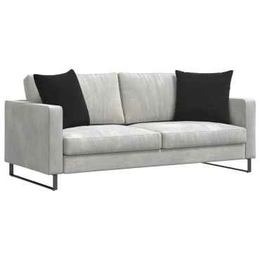 vidaXL Μαξιλάρι Καναπέ 2 pcs Μαύρο 50x50cm Υφασμάτινο Κορντουρά