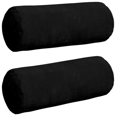 vidaXL Μαξιλάρια Στήριγμα 2 pcs Μαύρο 15x40cm Ύφασμα Μικροΐνας