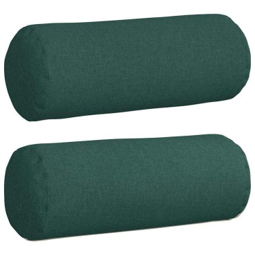 vidaXL Μαξιλάρια Στήριγμα 2 pcs Σκούρο Πράσινο 25x70cm ύφασμα