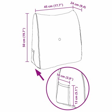 vidaXL Μαξιλάρι Πλάτης Σκούρο Πράσινο 45 x 24 x 50 εκ Βελούδο